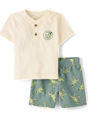 Baby And Toddler Boys Dino 2-Piece Outfit Set
