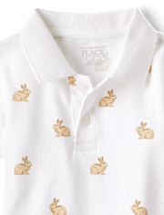 Baby And Toddler Boys Bunny Soft Pique Polo