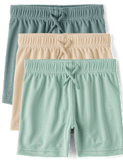 Baby And Toddler Boys Quick Dry Mesh Active Shorts 3-Pack