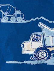 Baby And Toddler Boys Puff Print Construction Vehicle Tee
