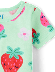 Baby And Toddler Girls Strawberry Snug Fit Cotton Pajamas