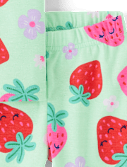 Baby And Toddler Girls Strawberry Snug Fit Cotton Pajamas