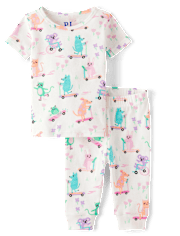 Baby And Toddler Girls Animal Snug Fit Cotton Pajamas