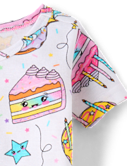 Baby And Toddler Girls Birthday Dessert Snug Fit Cotton Pajamas