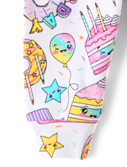 Baby And Toddler Girls Birthday Dessert Snug Fit Cotton Pajamas
