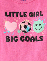 Baby And Toddler Girls Big Soccer Goals Snug Fit Cotton Pajamas