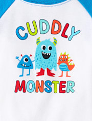 Baby And Toddler Boys Cuddly Monster Snug Fit Cotton Pajamas