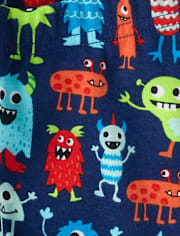 Baby And Toddler Boys Cuddly Monster Snug Fit Cotton Pajamas