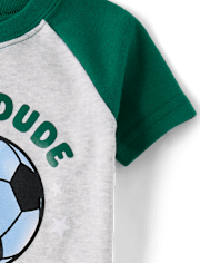 Baby And Toddler Boys Big Soccer Goals Snug Fit Cotton Pajamas