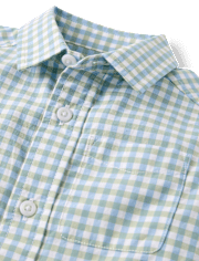Baby And Toddler Boys Gingham Poplin Button Up Shirt