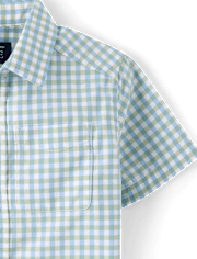 Baby And Toddler Boys Gingham Poplin Button Up Shirt