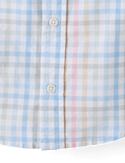 Chemise boutonnée en popeline vichy pour bébés et petits garçons
