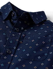 Baby And Toddler Boys Print Poplin Button Up Shirt