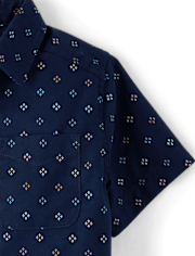 Baby And Toddler Boys Print Poplin Button Up Shirt