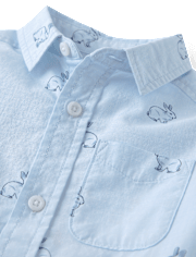 Baby And Toddler Boys Dad And Me Bunny Poplin Button Up Shirt