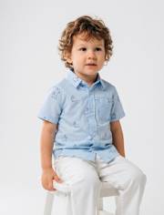 Baby And Toddler Boys Dad And Me Bunny Poplin Button Up Shirt