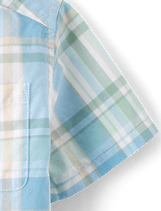 Baby And Toddler Boys Plaid Poplin Button Up Shirt