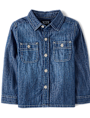 Baby And Toddler Boys Chambray Button Up Shirt