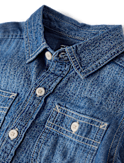 Baby And Toddler Boys Chambray Button Up Shirt