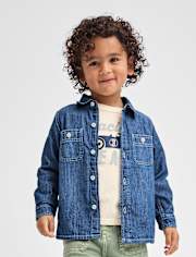Baby And Toddler Boys Chambray Button Up Shirt