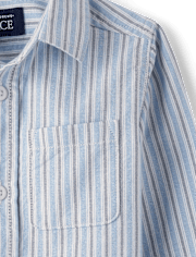 Baby And Toddler Boys Striped Oxford Button Up Shirt