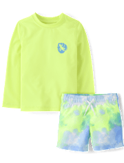 Baby And Toddler Boys Print Rashguard Swim Set