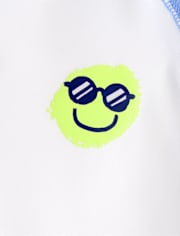 Baby And Toddler Boys Happy Face Rashguard Swim Set