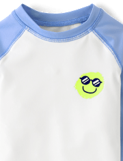 Baby And Toddler Boys Happy Face Rashguard Swim Set