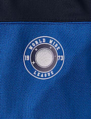 Baby And Toddler Boys Quick Dry Colorblock Mesh Football Top