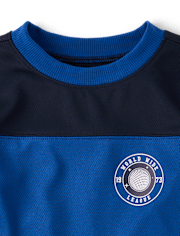 Baby And Toddler Boys Quick Dry Colorblock Mesh Football Top