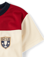 Baby And Toddler Boys Quick Dry Colorblock Mesh Football Top