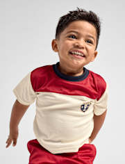 Baby And Toddler Boys Quick Dry Colorblock Mesh Football Top