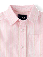 Baby And Toddler Boys Striped Oxford Button Up Shirt