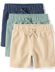 Baby And Toddler Boys French Terry Active Shorts 3-Pack