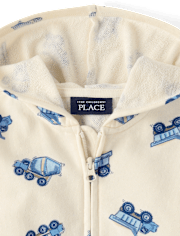 Baby And Toddler Boys Construction Vehicle French Terry Zip Up Hoodie