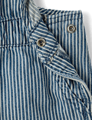 Baby And Toddler Boys Railroad Striped Denim Shortalls