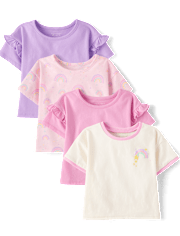 Toddler Girls Rainbow Tee 4-Pack