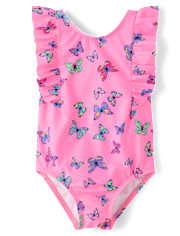 Baby And Toddler Girls Butterfly Flutter One Piece Swimsuit