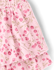 Toddler Girls Floral Tiered Ruffle Skort