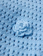 Toddler Girls Crochet Floral Sweater