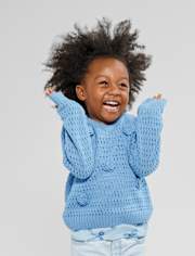 Toddler Girls Crochet Floral Sweater