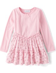Baby And Toddler Girls Floral V-Waist Tiered Dress