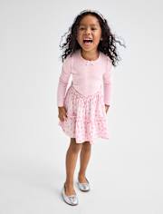 Baby And Toddler Girls Floral V-Waist Tiered Dress