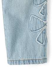 Toddler Girls Applique Bow Slouchy Jeans