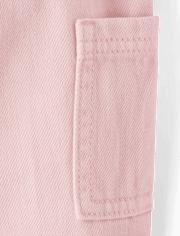 Toddler Girls Garment Dyed Barrel Jeans