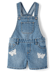 Baby And Toddler Girls Crochet Applique Shortalls