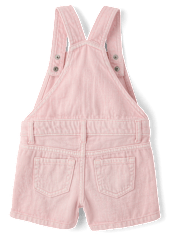 Baby And Toddler Girls Garment Dyed Denim Shortalls