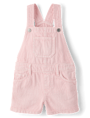 Baby And Toddler Girls Garment Dyed Denim Shortalls