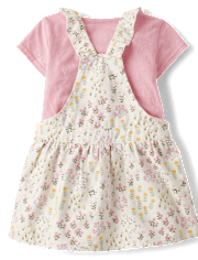 Toddler Girls Floral Skirtall 2-Piece Outfit Set