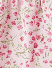 Toddler Girls Floral Smocked Flutter Top